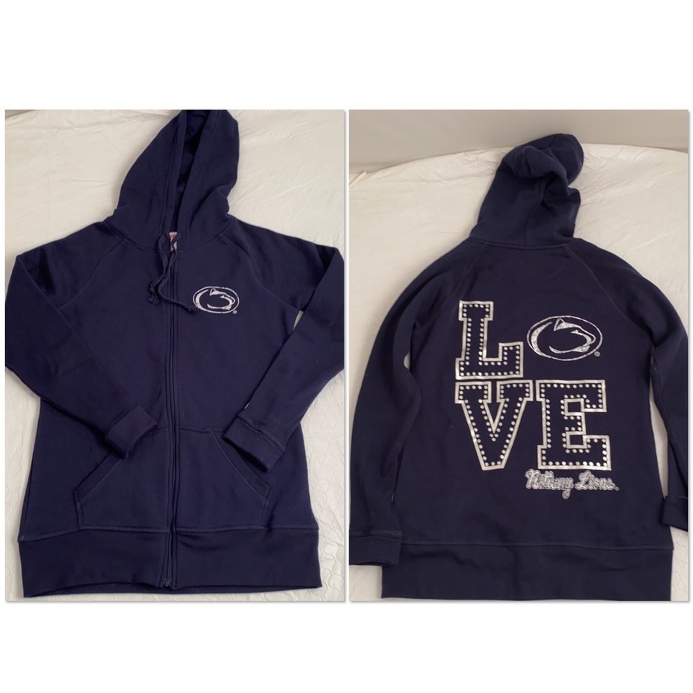 Soffe Penn State University Nittany Lions navy and silver full zip hoodie
